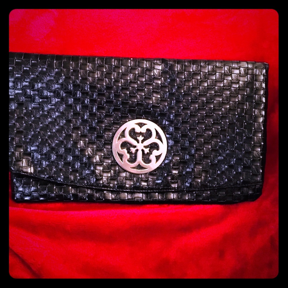 Quilted Envelope clutch with silver accents